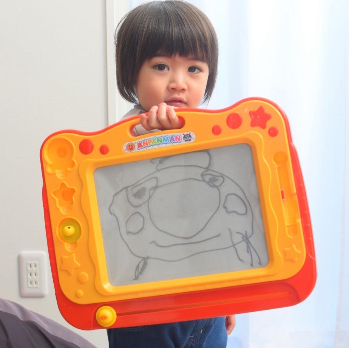 日本面包超人儿童磁性写字板音乐画板宝宝绘画涂鸦板早教益智玩具