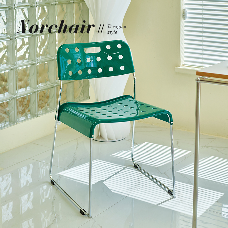 Norchair网红塑料可堆叠餐椅家用小户型奶酪椅简约现代设计师椅子