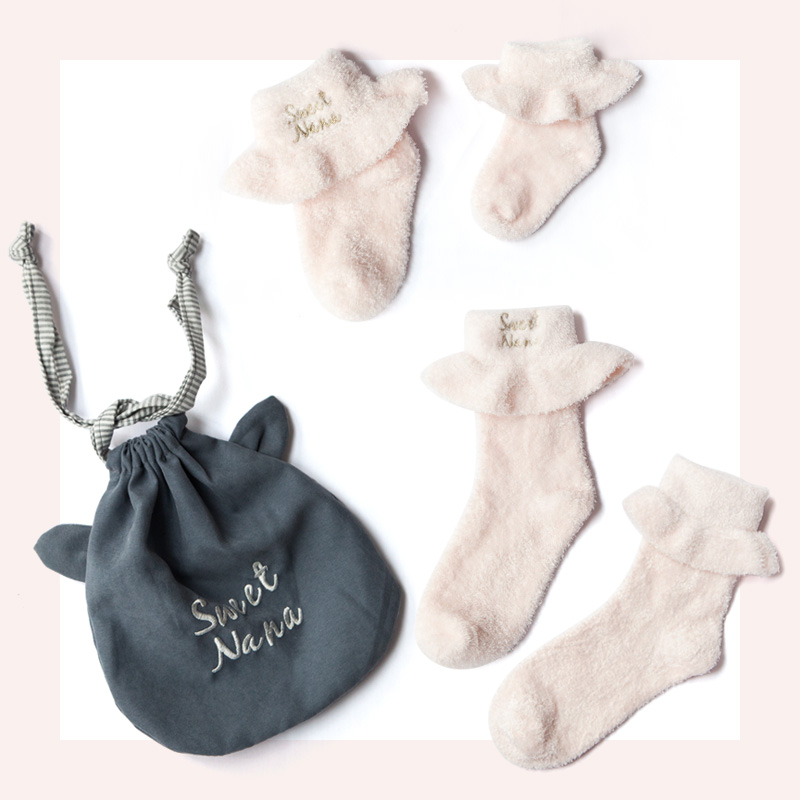 秋冬新品宝宝婴儿母女亲子袜 家居短袜保暖荷叶花边地板袜睡眠袜