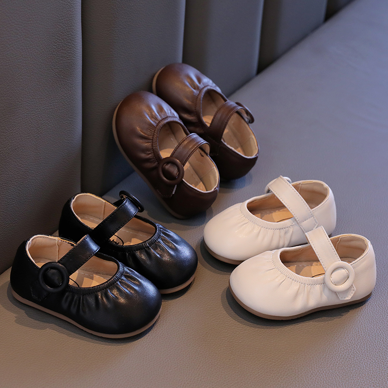 春季新款女宝宝公主鞋婴儿软底防滑学步鞋0-1-3岁简约女童小皮鞋