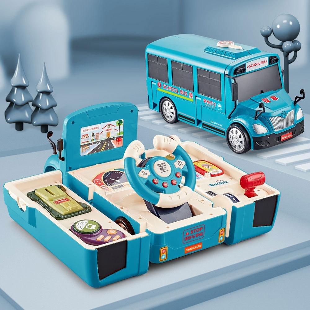 玩具儿童宝宝益智巴士男孩车多功能小3公交汽车岁变形方向盘动脑