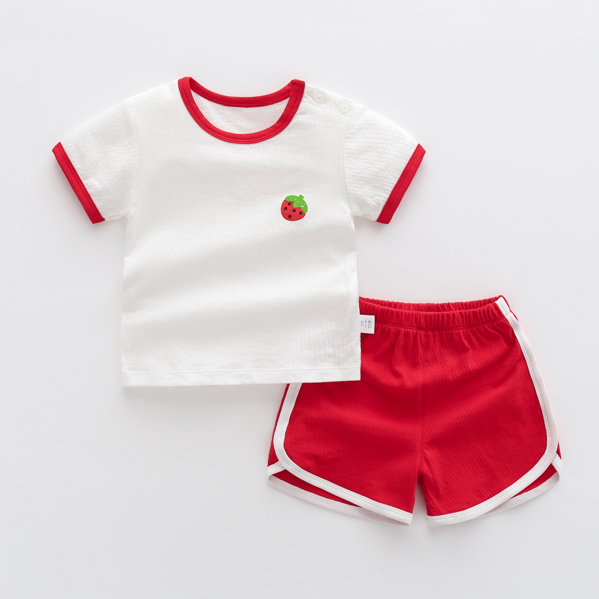 宝宝衣服纯棉夏季女婴儿运动套装薄款时髦短袖小童1岁3男韩版短裤