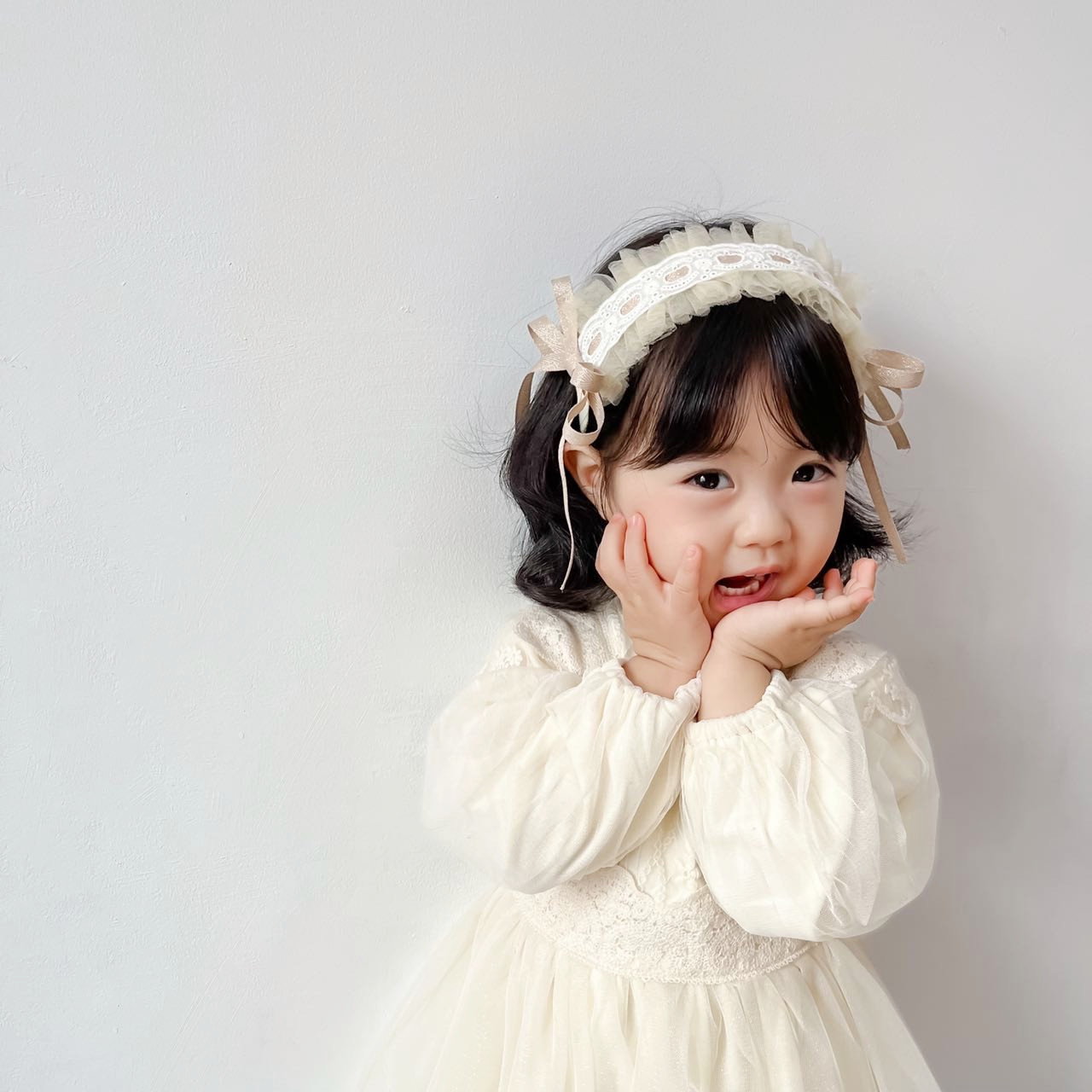 新款韩版复古蕾丝网纱lolita风儿童可爱发箍女童头扣发卡发饰头饰