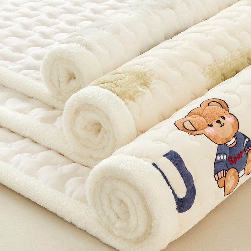 珊瑚牛奶绒床垫软垫家用冬季加厚垫被床褥垫保暖法兰绒毛毯褥垫子