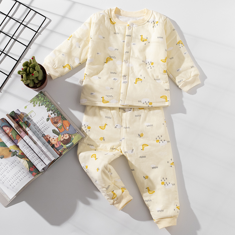 婴儿衣服夹薄棉套装纯棉6月1岁2岁男女宝宝春秋外套2件套周岁春装