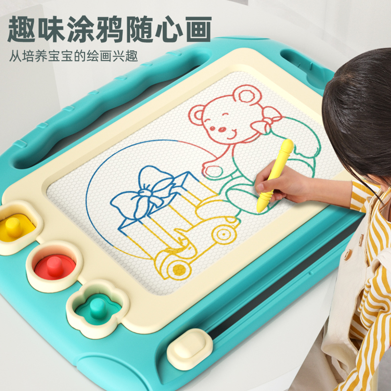 儿童画板家用磁性写字板婴幼儿涂色可擦大号涂鸦板2一3岁宝宝玩具