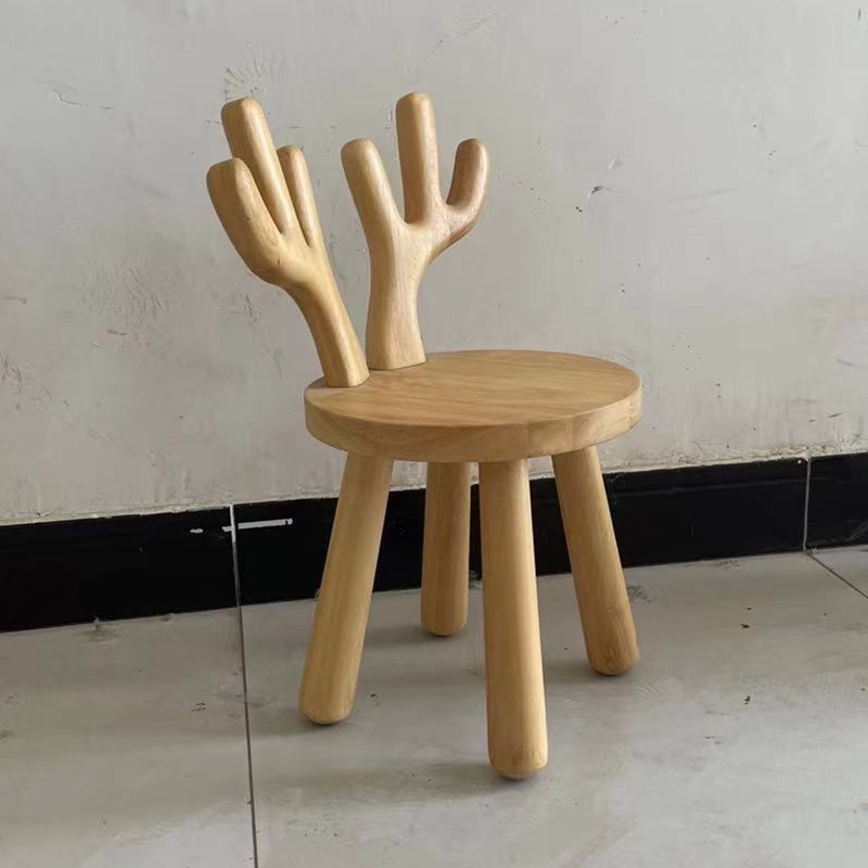 简约整装现代实木动物凳子小鹿兔子木凳可爱家用矮凳儿童椅小板凳