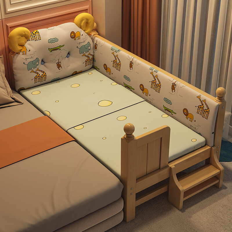 儿童床拼接床实木婴儿床宝宝小床男孩单人床定制加宽拼接床边神器