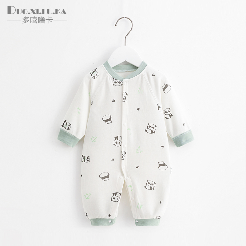 0-6个月新生婴儿儿连体衣纯棉和尚服春秋薄款内衣睡衣初生宝宝男3