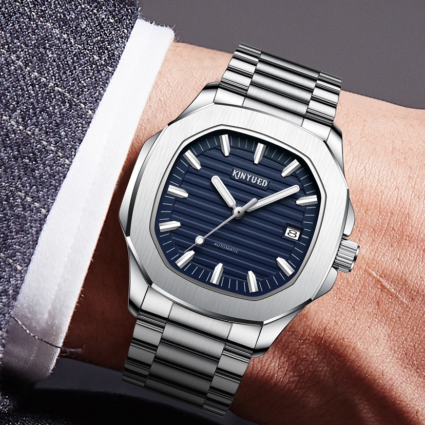 金悦达品牌方形手表男2023年新款机械表霸气硬汉腕表
