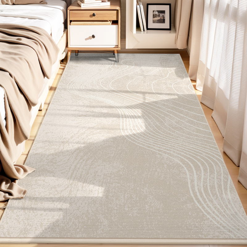奶油风地毯卧室床边地毯主卧地垫加厚床头地板垫床前房间客厅地毯