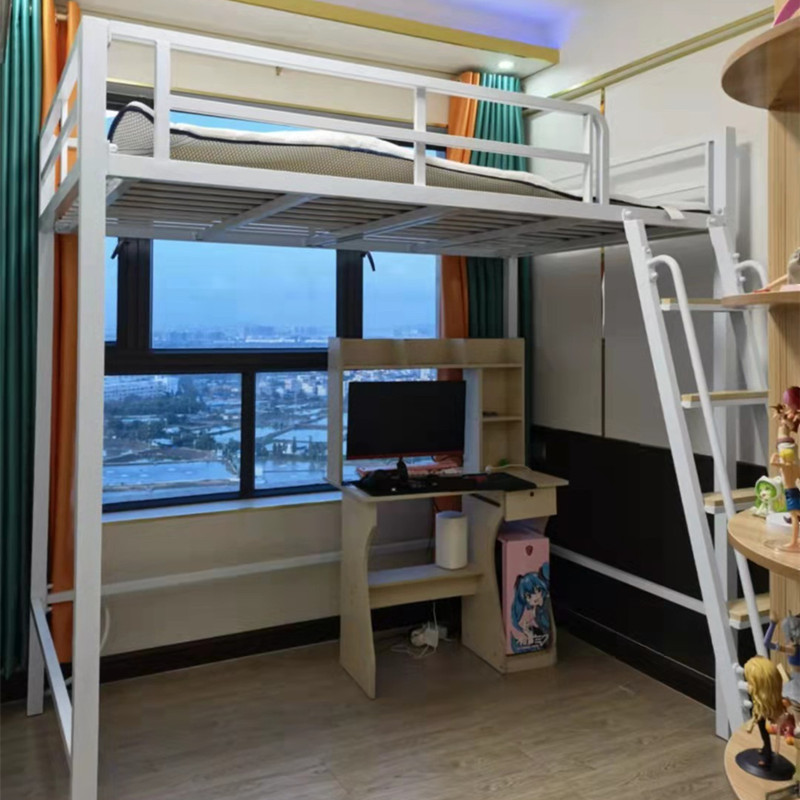 省空间高架床loft上下床单上层简约北欧儿童床上床下桌上铺悬空床