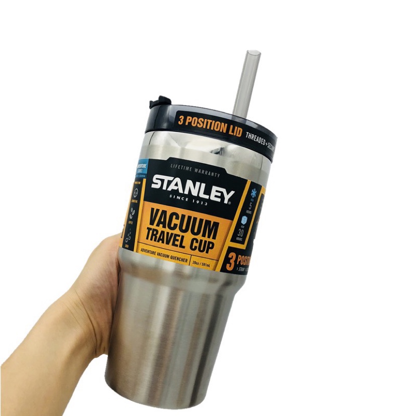 Stanley史丹利户外双层保温水杯车载水杯吸管杯304不锈钢保温杯