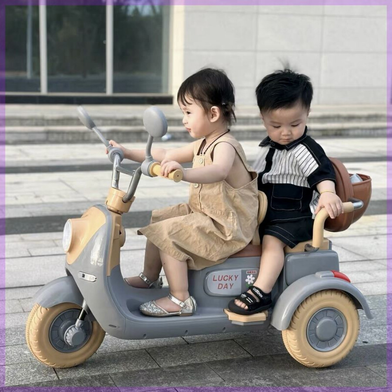 悠悠儿童摩托车电动三轮车1-5岁宝宝男女孩电瓶充电可坐人遥控玩