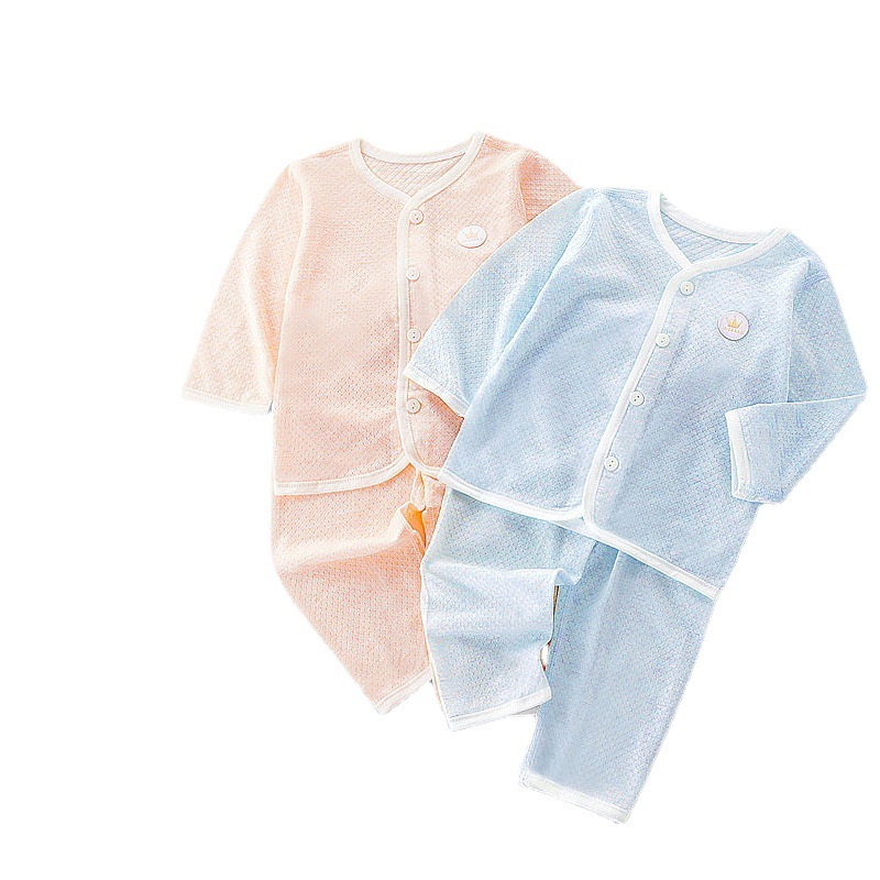 儿童内衣套装夏季薄长袖宝宝空调服开衫婴儿分体两件套衣服