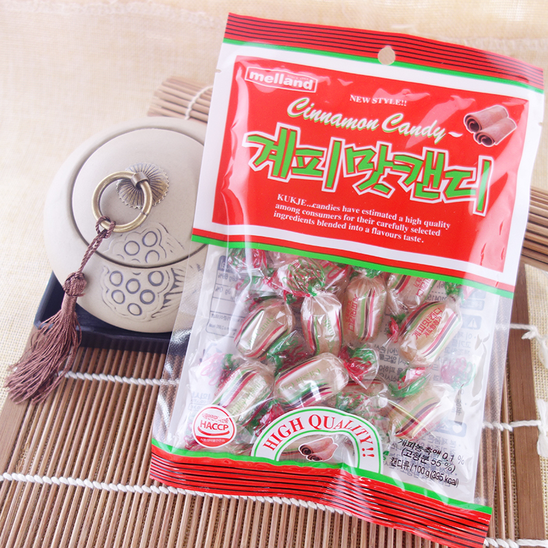 韩国进口melland桂子油味糖果桂皮糖100g*5袋 老式硬糖零食袋装