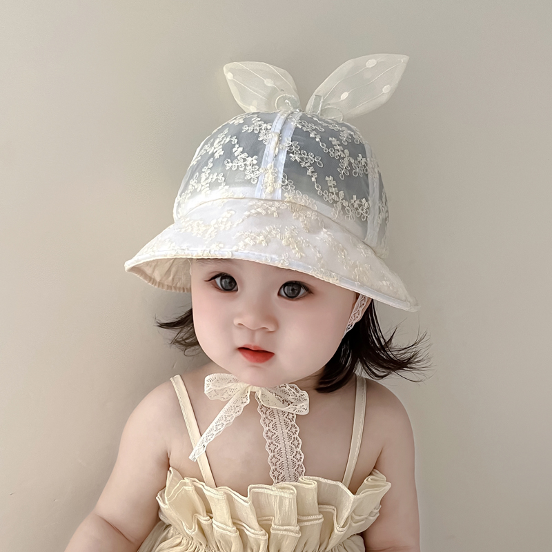 婴儿帽子夏季女宝宝宝遮阳帽儿童防晒帽女童渔夫帽春秋婴幼儿可爱