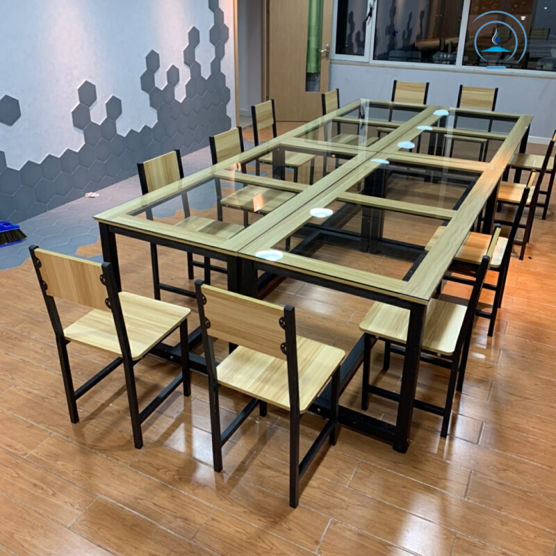玻璃美术桌绘画桌托管班幼儿园桌椅画室培训桌子儿童课桌椅手工桌