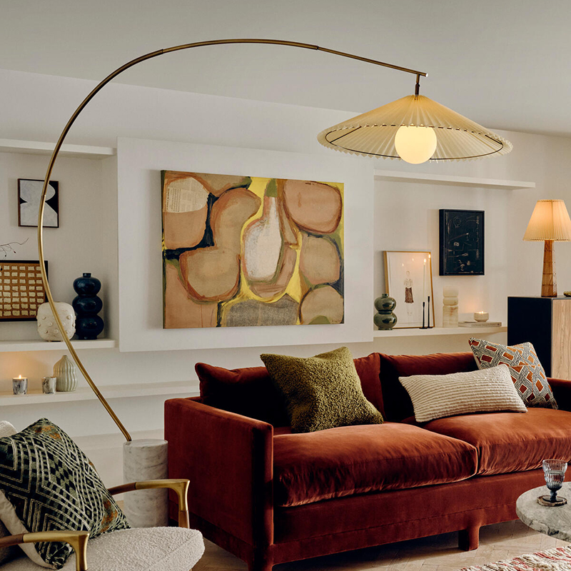 北欧现代简约客厅落地灯轻奢创意别墅沙发边大理石钓鱼立式灯具