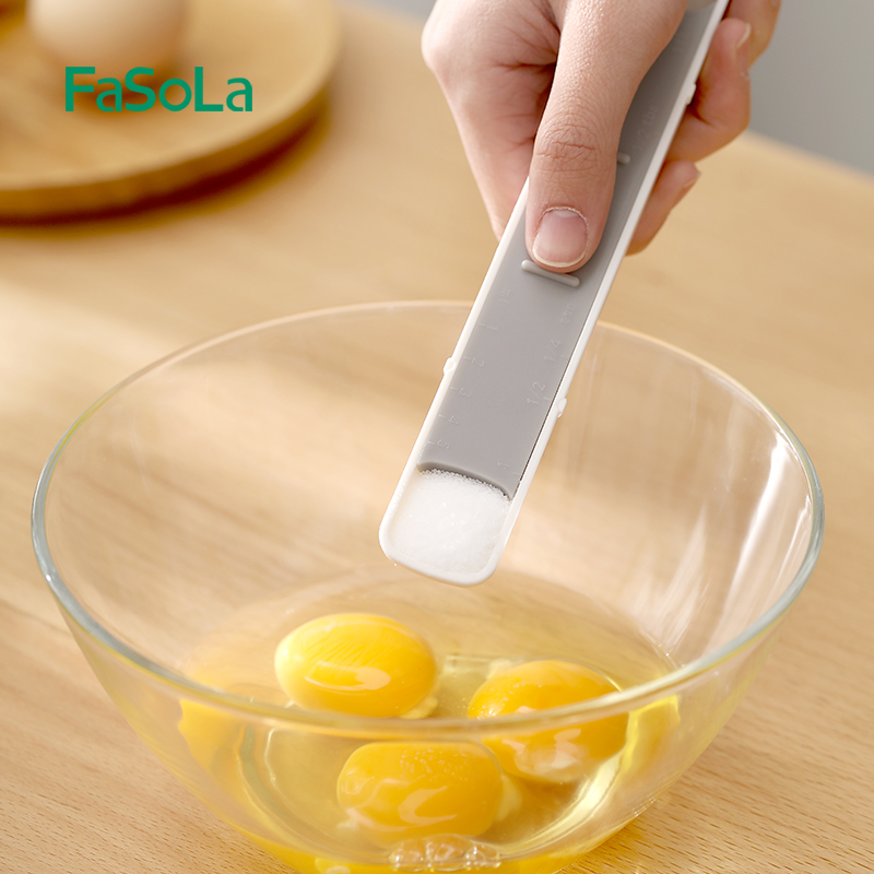 FaSoLa双头计量勺多档位家用控盐定量勺带刻度勺子婴儿辅食奶粉勺