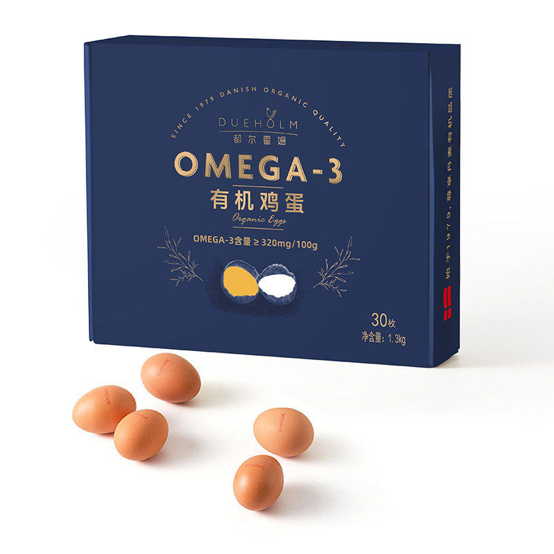 【顺丰包邮】丹麦都尔霍姆OMEGA-3有机鸡蛋30枚礼盒装 可生食鸡蛋