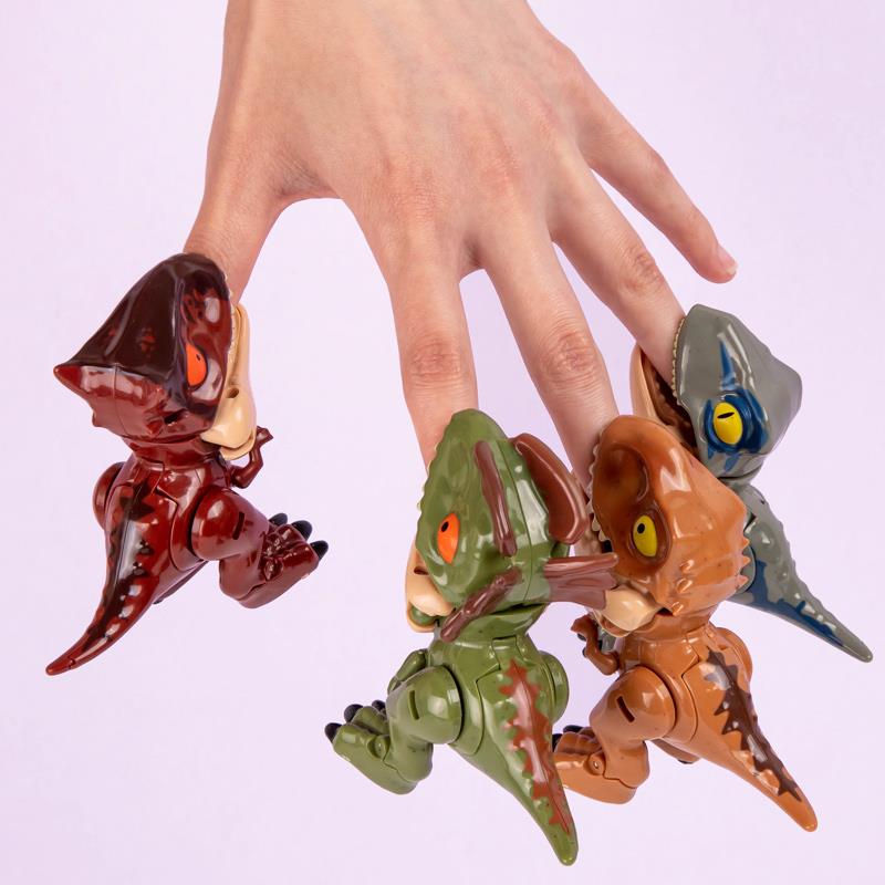 儿童变形咬手指恐龙双形态机甲塑胶仿真模型萌趣动物益智玩具男孩