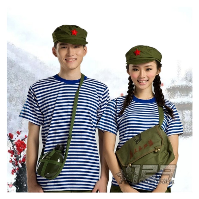 红军演出服80年代怀旧知青服装学生合唱服海魂衫表演服红卫兵服装
