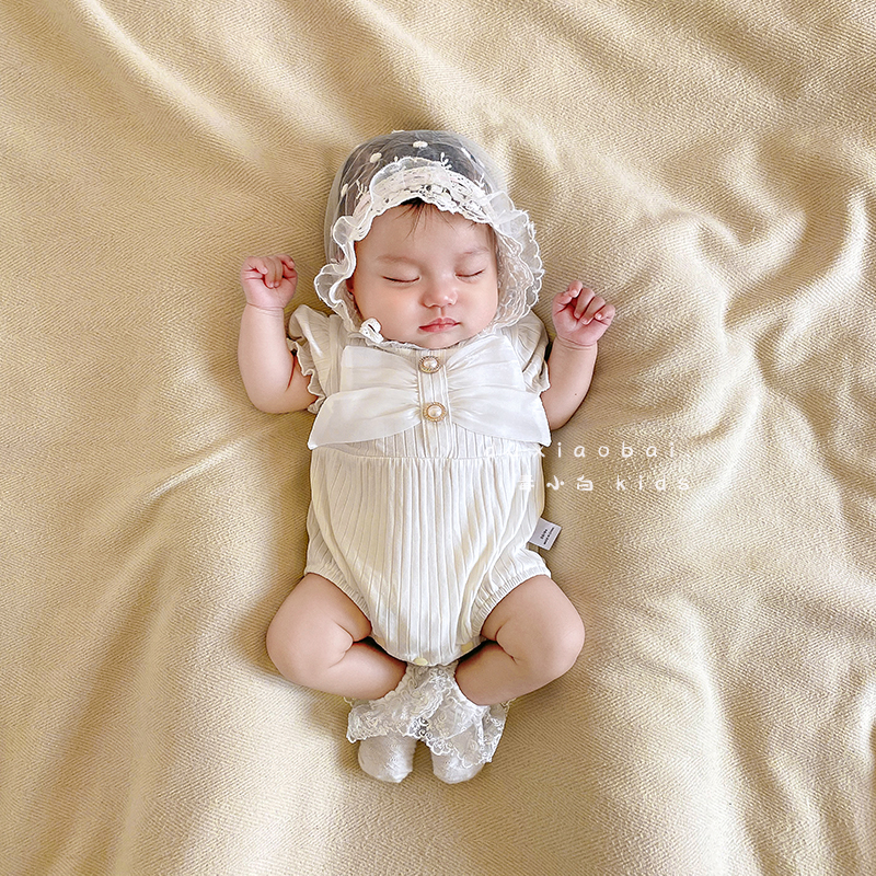 新生婴儿衣服夏装薄款连体衣宝宝超萌满月百天公主哈衣夏季包屁衣