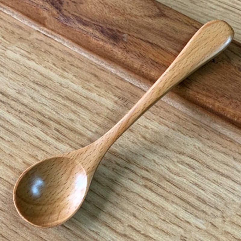 实木咖啡勺小木勺日式木质汤匙小调羹蜂蜜勺婴儿宝宝饭勺奶粉勺子