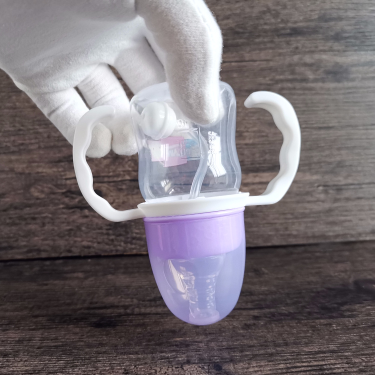婴儿喝水60ml小号迷你标准口径塑料奶瓶宝宝PP果汁瓶防摔手柄吸管