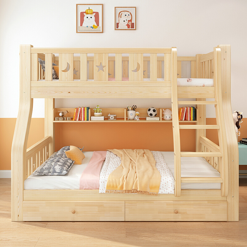 新款实木上下床双层床两层高低床双人床上下铺木床组合床儿童床子