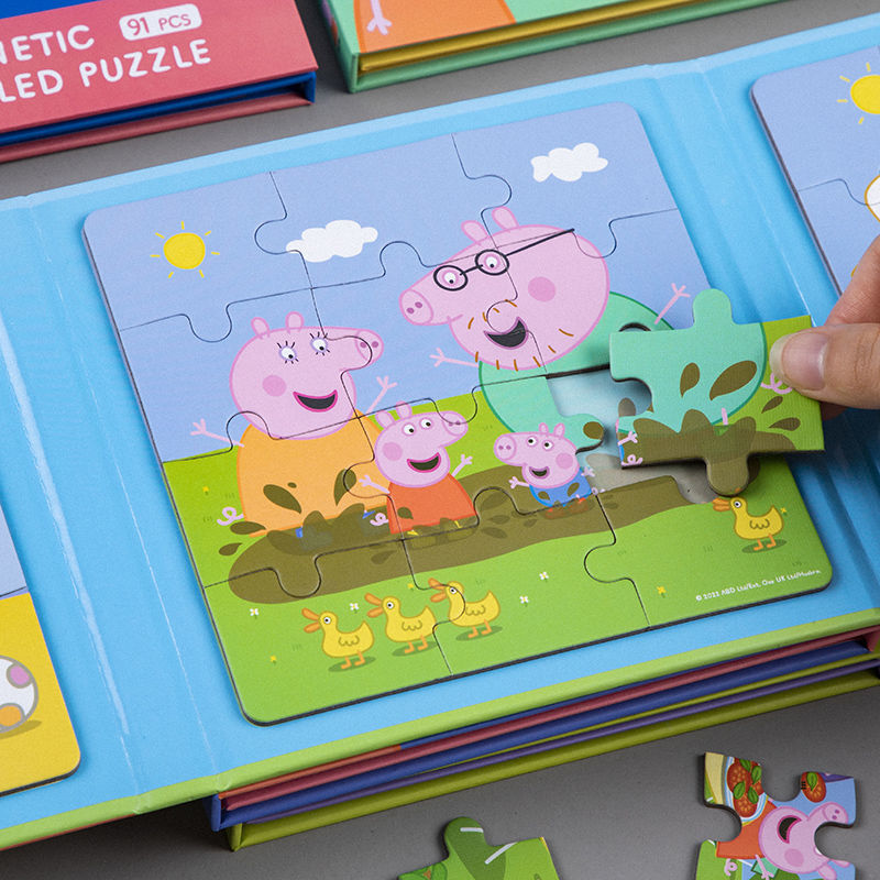 小猪佩奇儿童磁力拼图3到6岁入门级益智玩具2岁宝宝早教磁性5岁