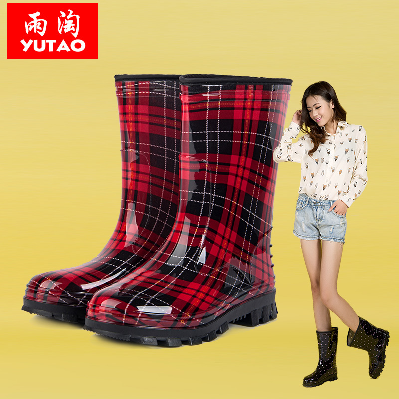 雨淘 雨鞋女中筒韩国防滑水鞋胶鞋套鞋雨靴时尚防水成人学生雨鞋