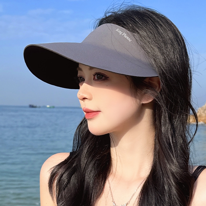 运动防晒空顶帽子女夏季防紫外线遮阳帽户外太阳帽潮可折叠大帽檐