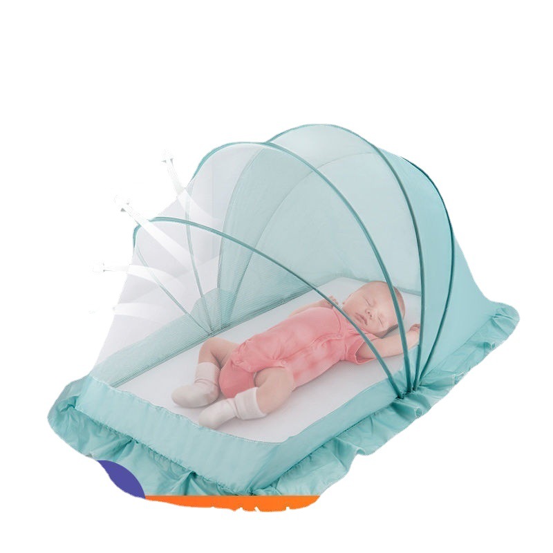 .婴儿床蚊帐罩新生儿蚊帐儿童宝宝加密bb折叠小孩蚊帐蒙古包防蚊