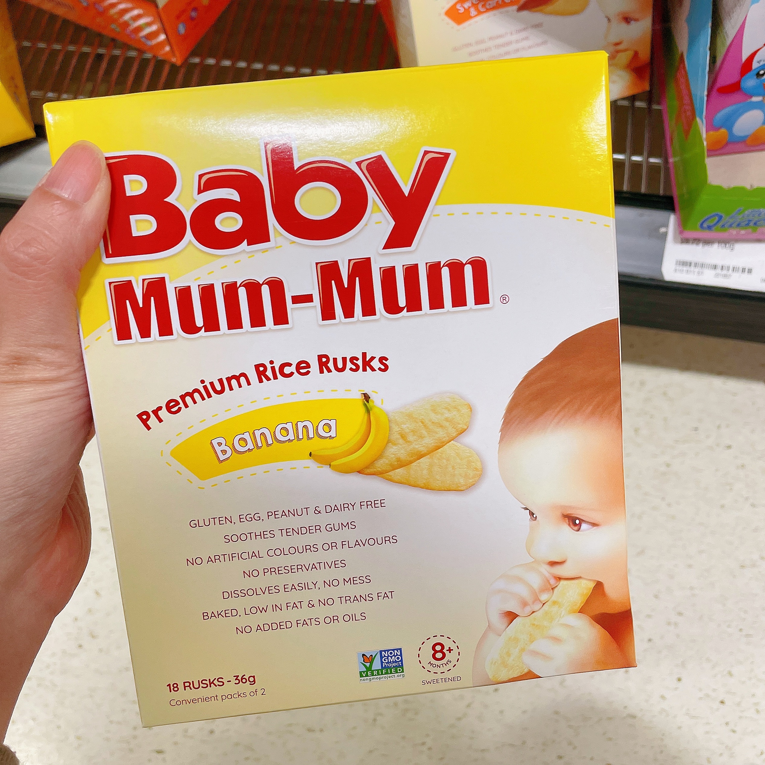 澳洲代购直邮baby mum-mum果味磨牙米饼 旺旺婴儿磨牙饼干8+  36g