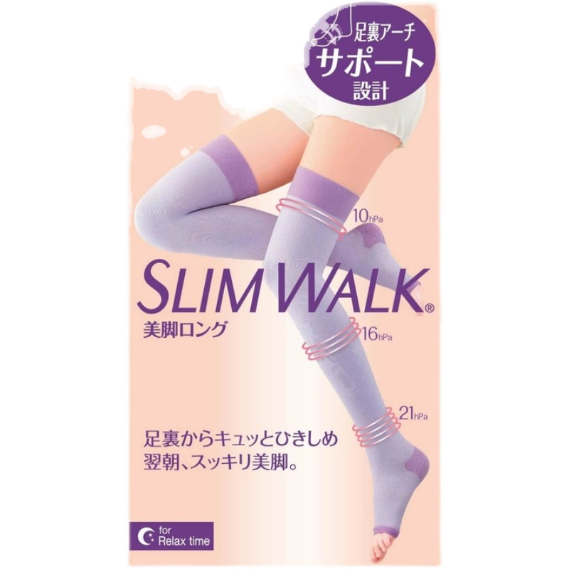 SLIMWALK美腿压力袜加强紧实版 睡眠型长筒 改善淋巴(中码-大码)