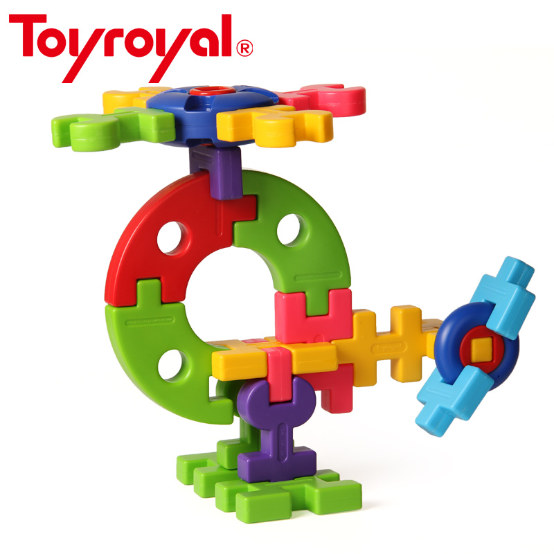 高档Toyroyal皇室软积木包拼装玩具儿童益智塑料拼插大块男女孩可
