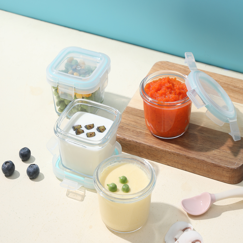宝宝辅食盒可蒸煮玻璃存储格冷冻保鲜专用婴儿碗蛋糕模具辅食工具