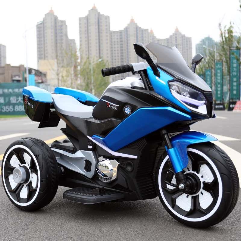 新款儿童电动摩托车三轮车超大号宝宝玩具车可坐人充电男女小孩电