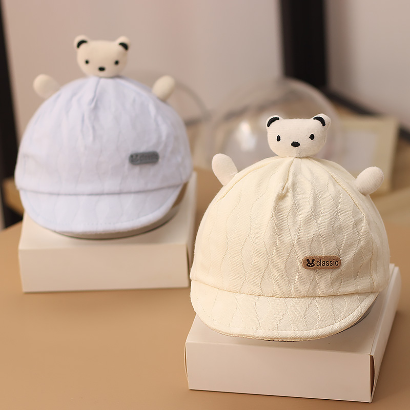 新生婴儿帽子春秋季鸭舌帽男女儿童夏季宝宝遮阳帽0一3个月棒球帽