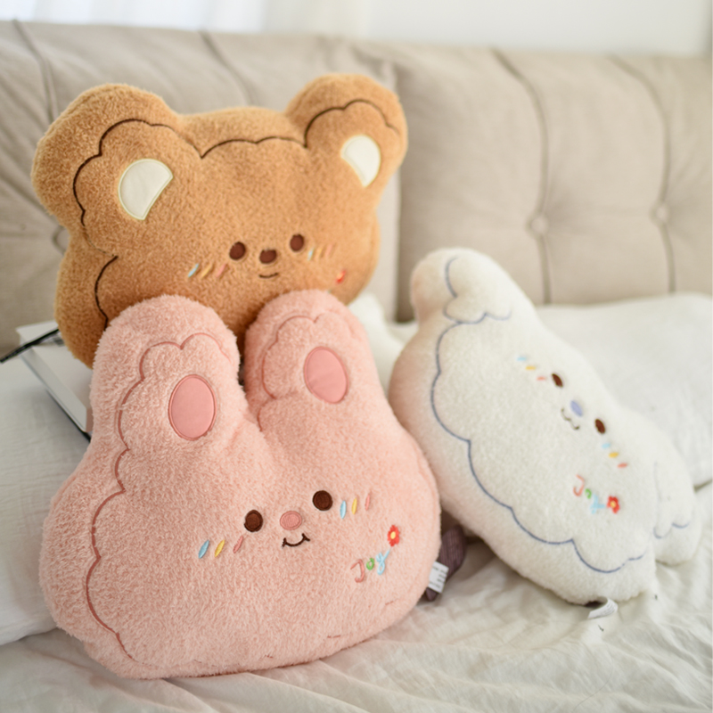 泡芙动物兔熊抱枕安抚毛绒玩具沙发靠枕少女心午休枕办公室靠垫