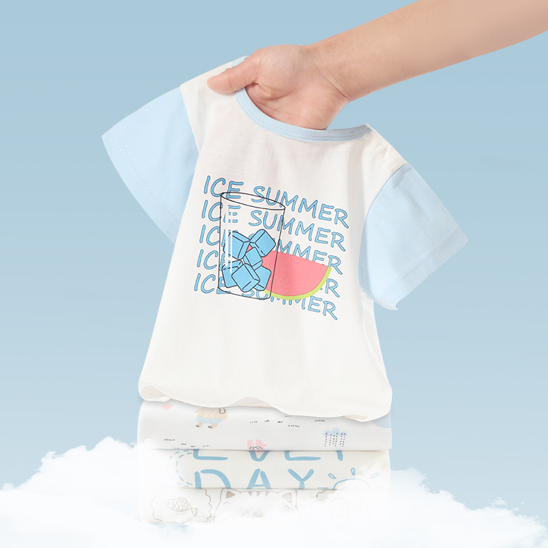 木木屋宝宝短袖套装夏季薄款男女童婴儿短袖短裤儿童休闲两件套夏