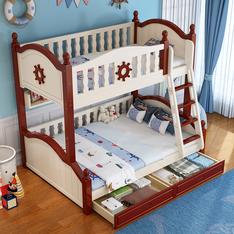 实木高低床儿童床母子双层上下床多功能幼儿园子母床宿舍上下铺