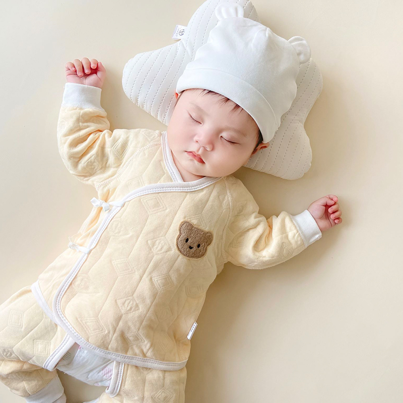 极速新生婴儿衣服春秋冬初生儿保暖和尚服套装0-3月纯棉秋衣两件