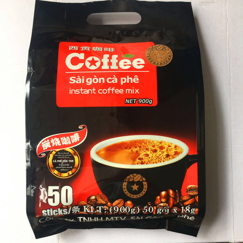 越南进口西贡三合一炭烧速溶咖啡900g炭烧味原味50条+1条免费试喝