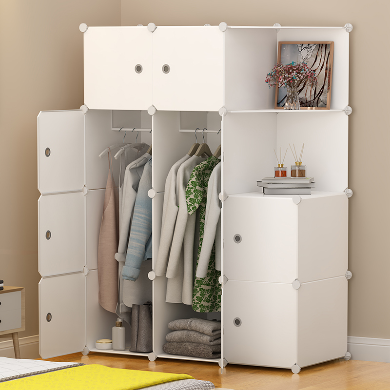 简易小衣柜宿舍塑料出租房用单人组装折叠现代简约布收纳柜子储物