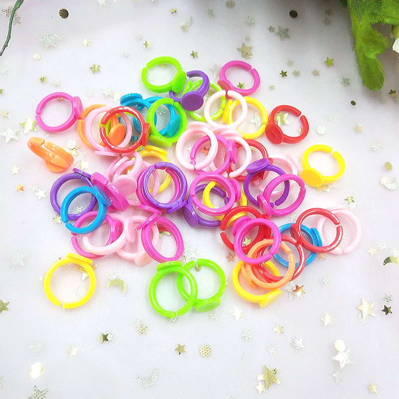 儿童彩色戒指托空托半成品diy手工自制配件幼儿园小朋友女童玩具