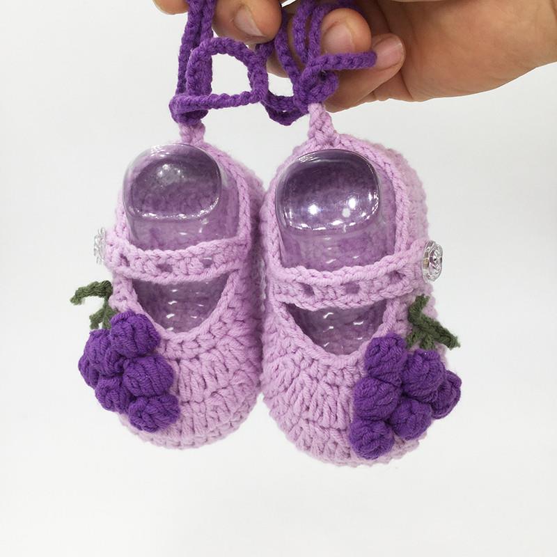 成品婴儿鞋子手工编织新生儿满月鞋婴儿毛线鞋宝宝鞋软底创意礼物
