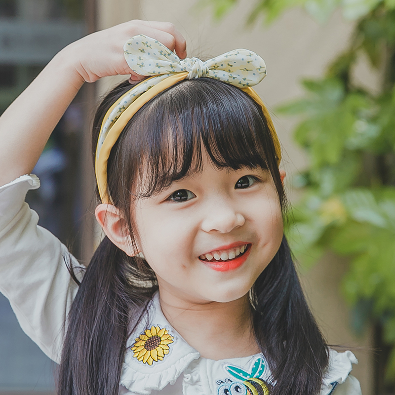 韩国儿童碎花发箍防滑不勒头宝宝兔耳朵发卡小清新甜美女童头扣潮
